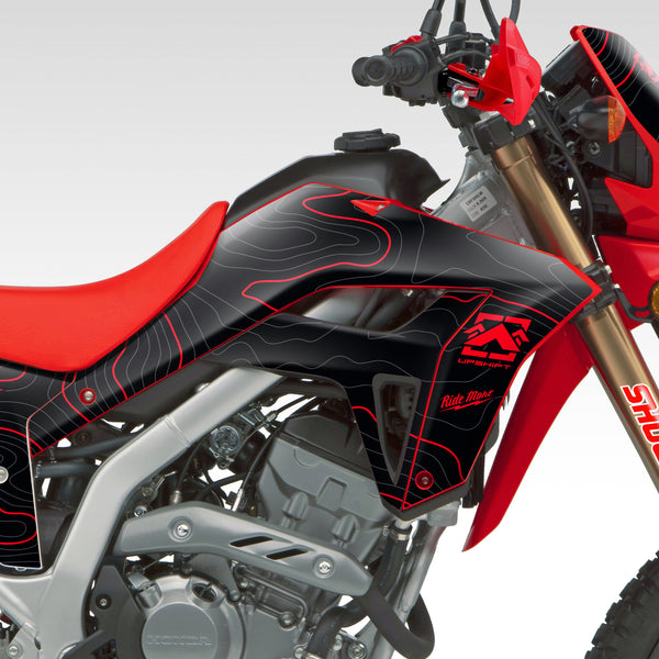 2021 2024 HONDA CRF300L BLACK TOPO GRAPHICS KIT (Non-Rally