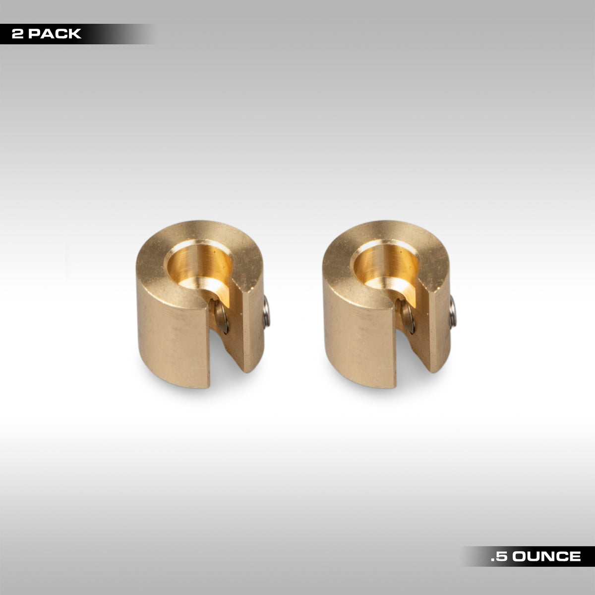 2 pack .5 ounce No-Mar wheel weights for balancing your motorcycle wheels. Machined brass weights are designed to lock onto the spokes with a set screw letting you get the perfect balance for your wheels. No Mar motorcycle wheel weights.