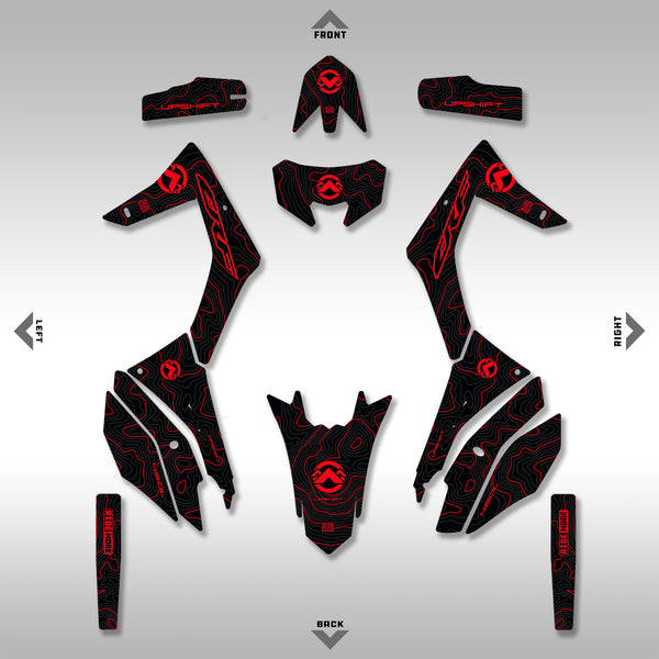 CRF450L 外装セット 2019 - 2024 HONDA CRF450L / RL - BLACK/RED TOPO - GRAPHICS