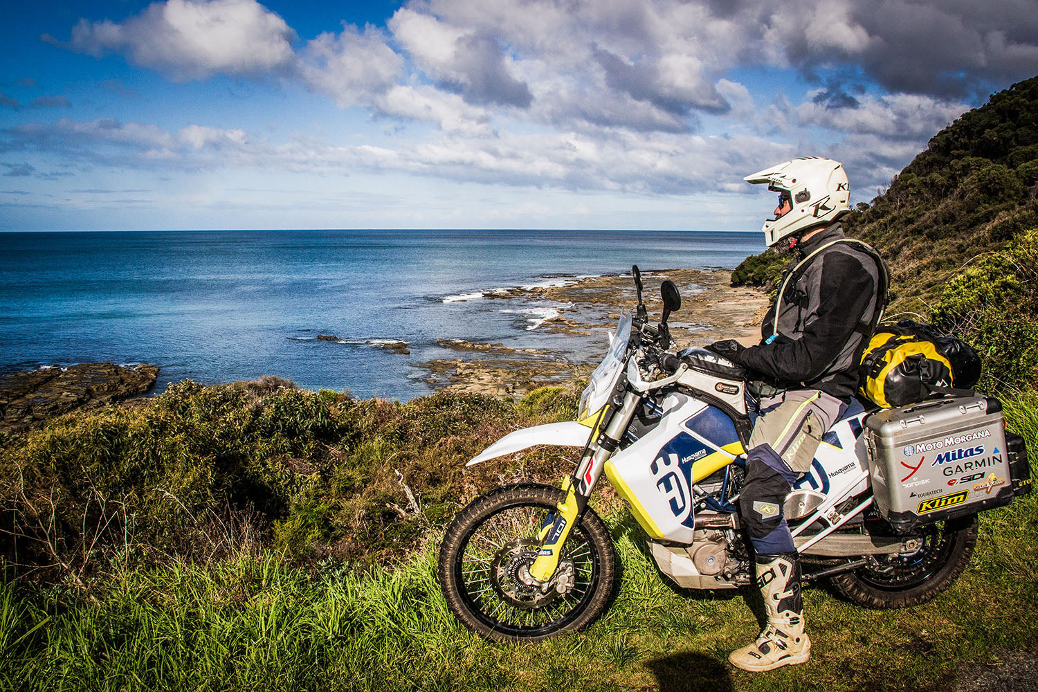 Adventure motorcycle riding on the South Australia coast