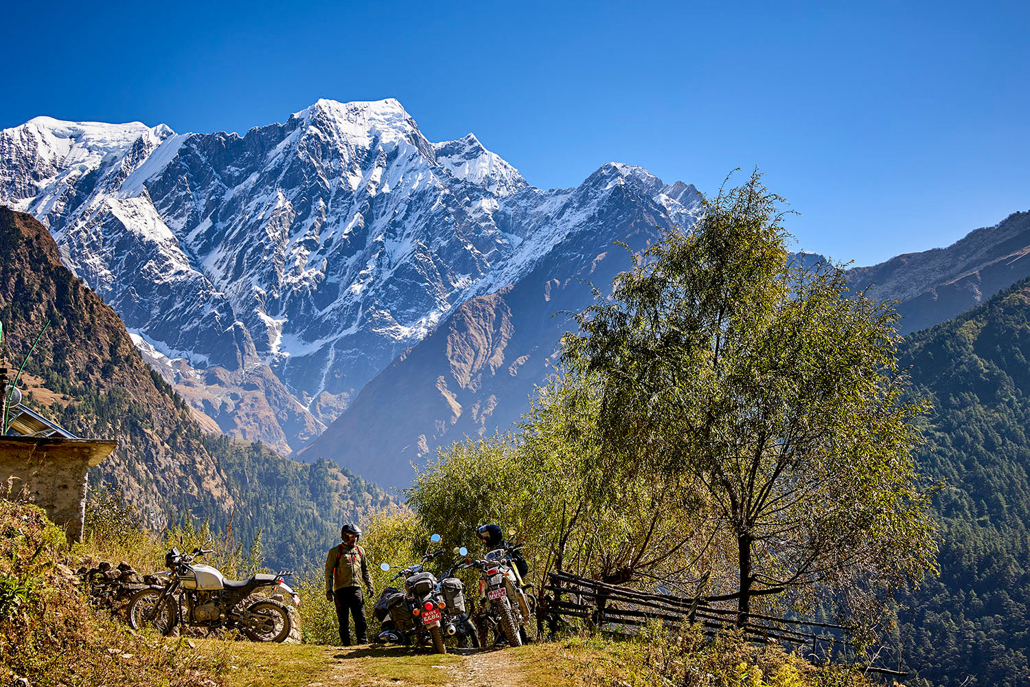 riding royal enfield in Nepal