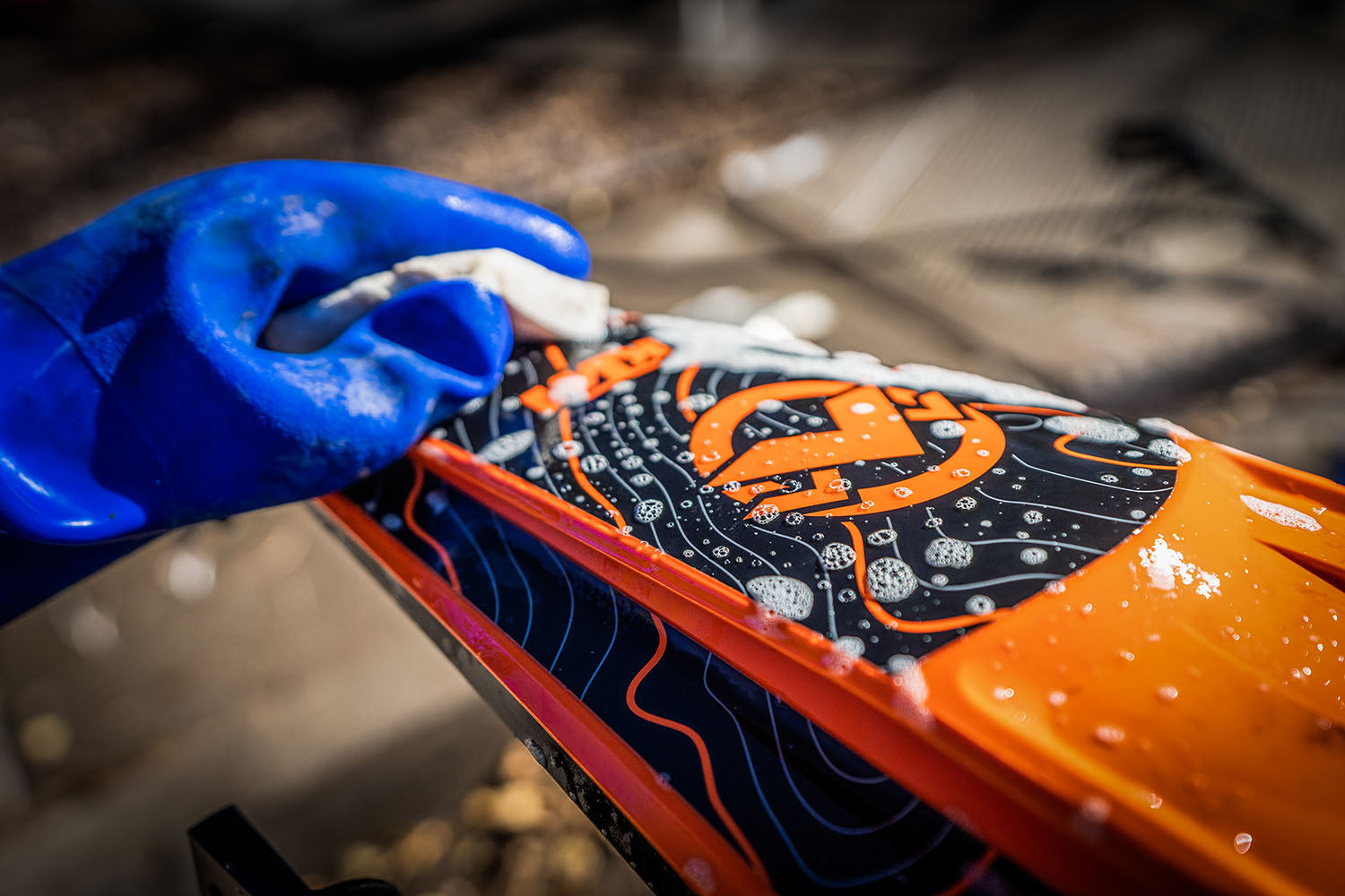 WASHING A MOTORCYCLE