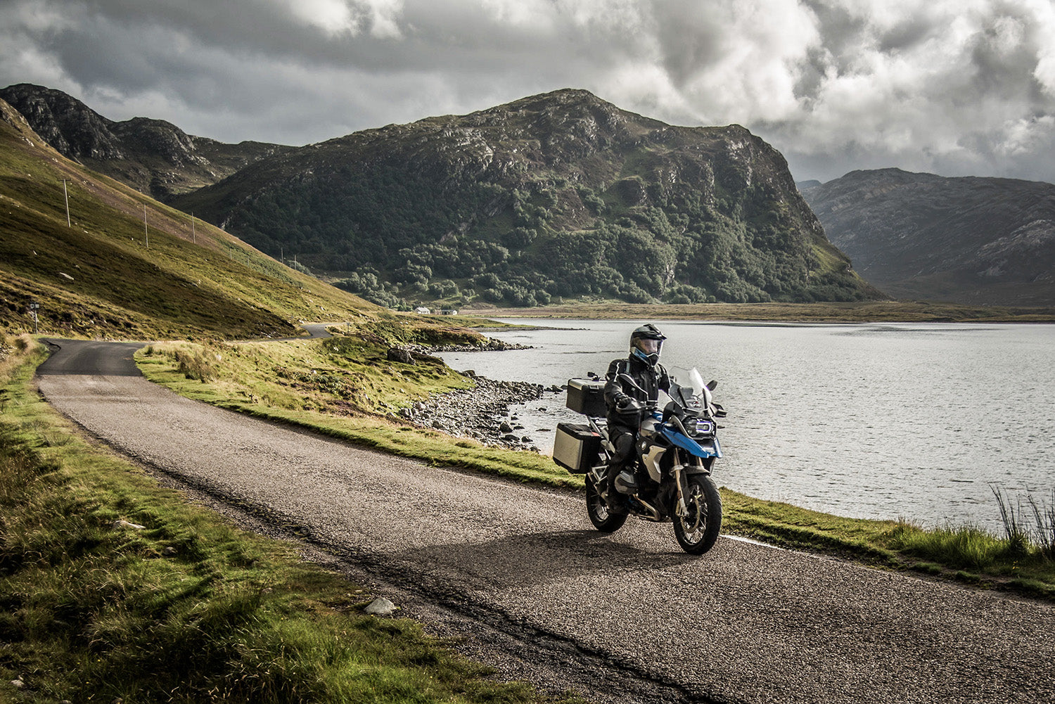Adventure motorcycle riding in Scotland