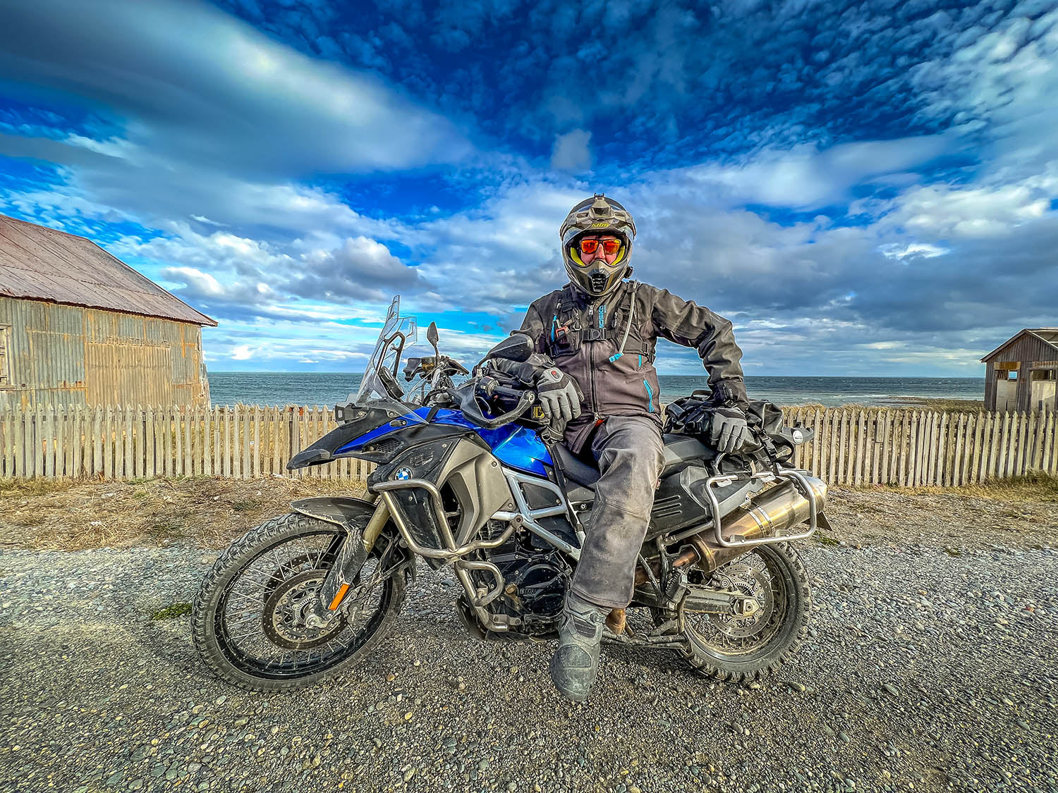 Motorcyclist traveling the Patagonian backcountry