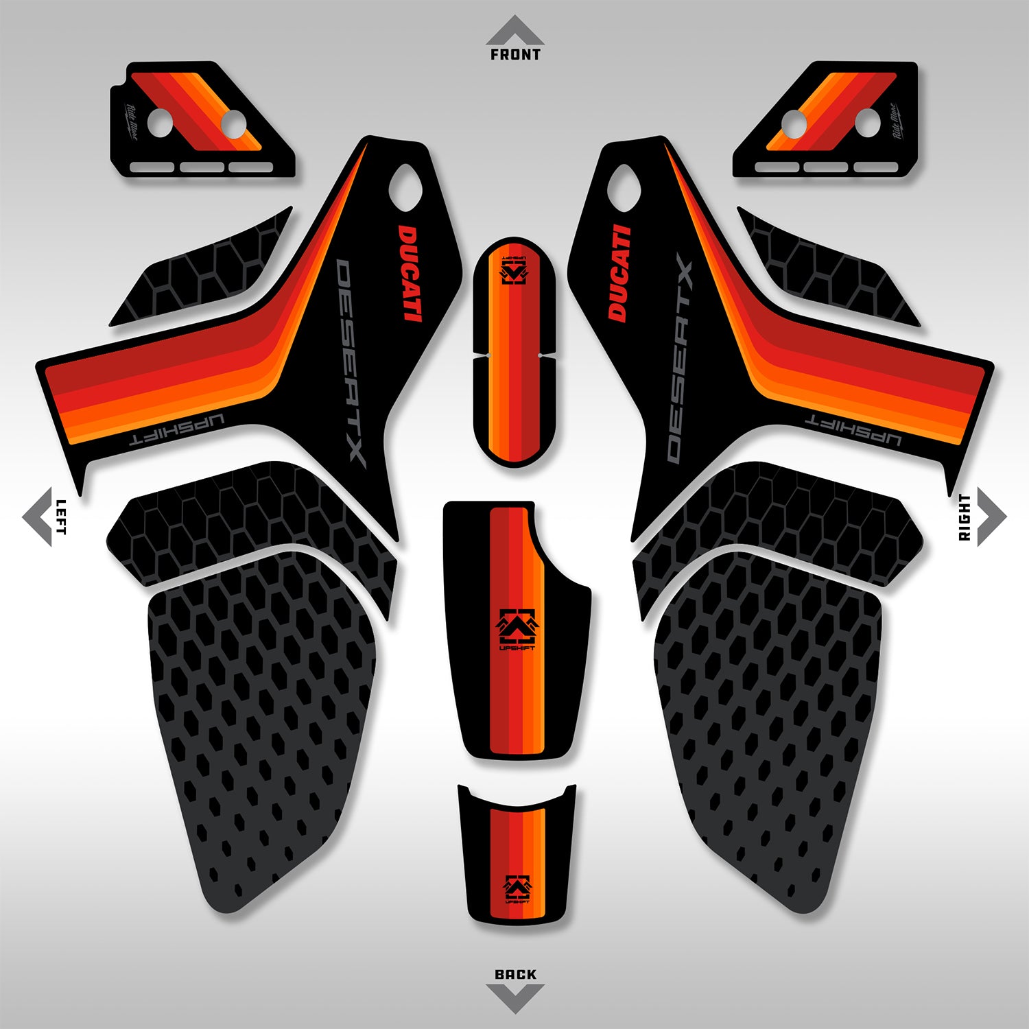 GRAPHICS KIT - 2020–2025 DUCATI DESERTX - ORANGE GRADIENT
