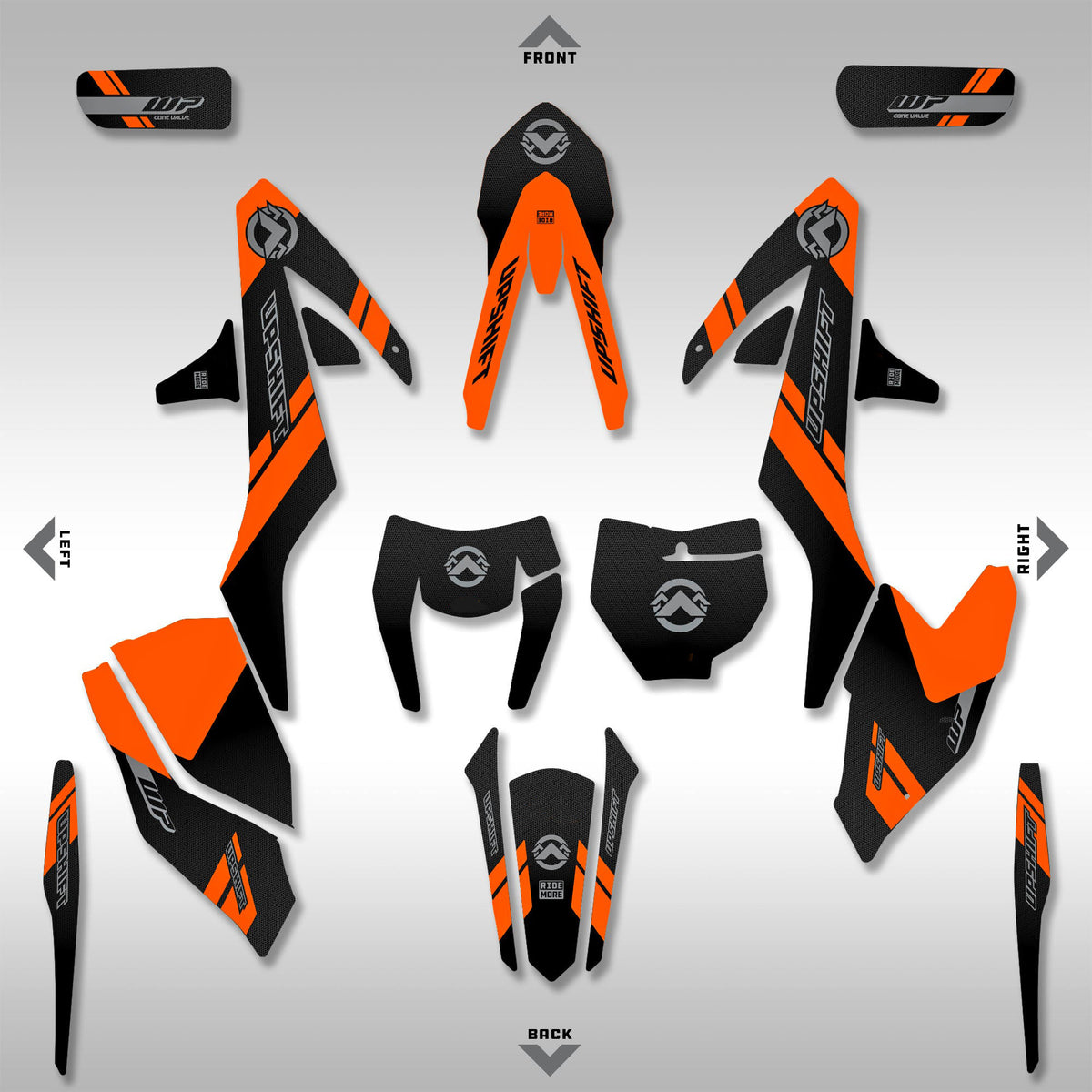 2017 - 2019 EXC-F / XC-W - ORANGE / BLACK GRAPHICS KIT