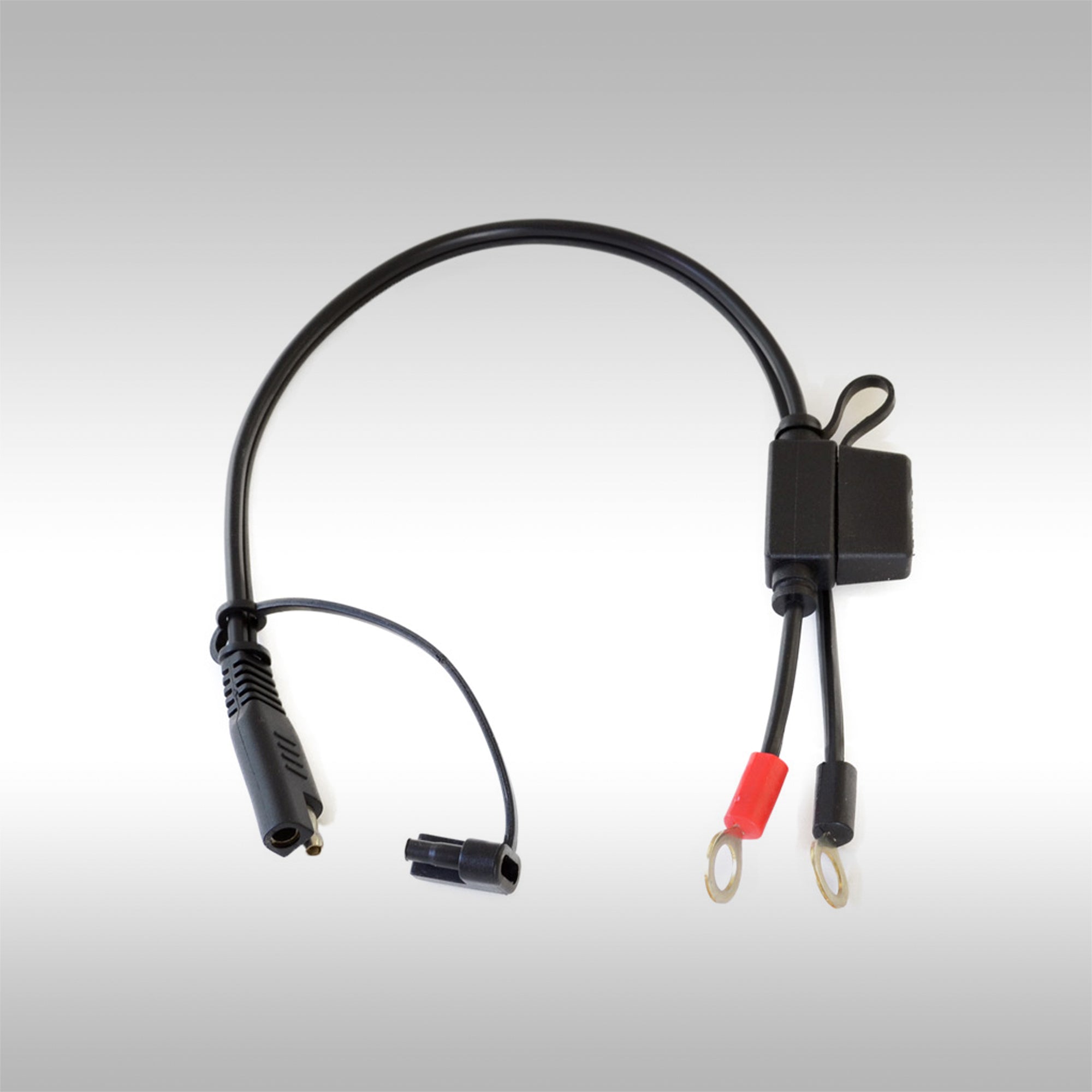 SAE wiring harness for motorcycle battery chargers.