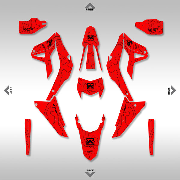 GRAPHICS KIT - 2021–2024 HONDA CRF300L (Non-Rally) - RED TOPO - Upshift ...