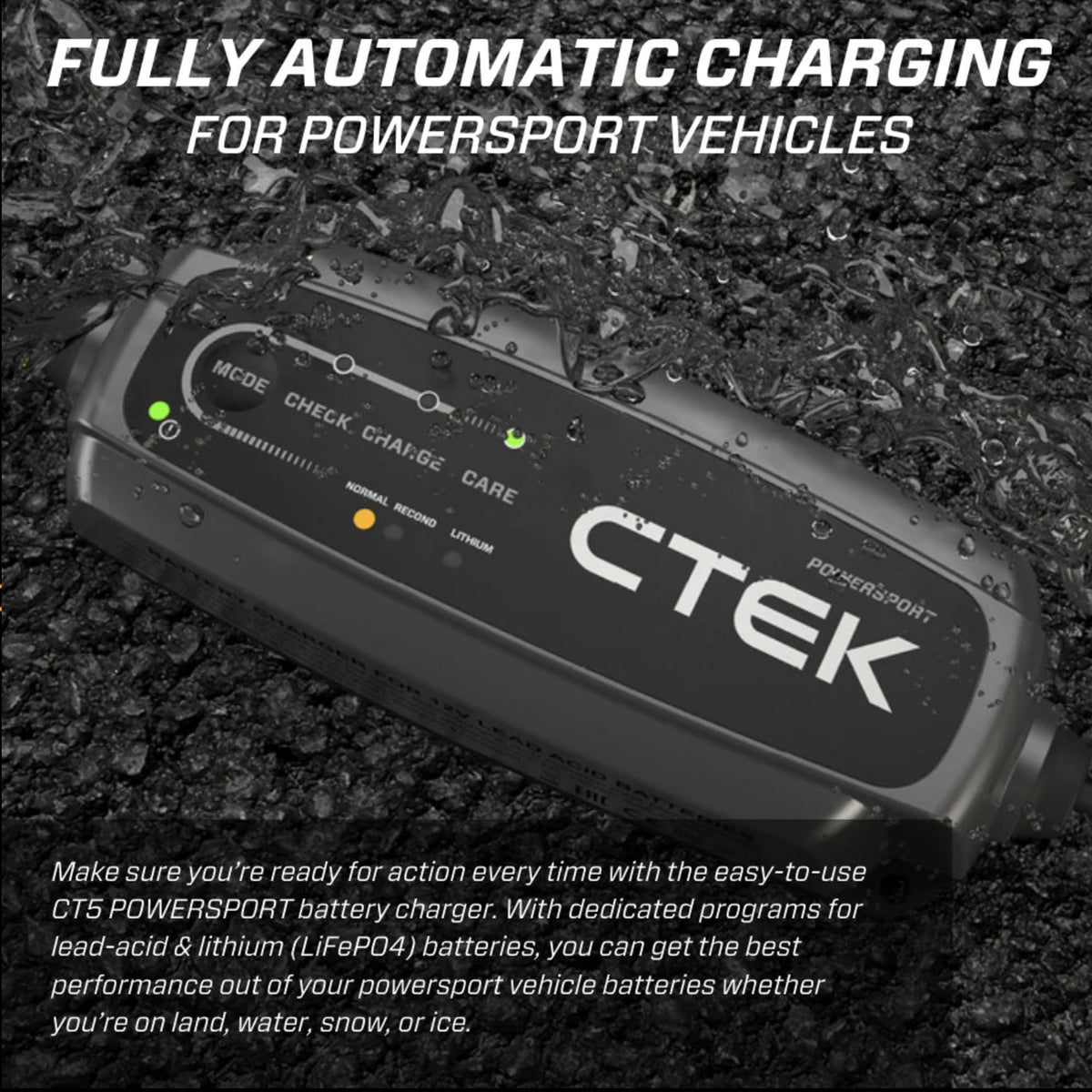 CTEK - CT5 POWERSPORT BATTERY CHARGER &amp; MAINTAINER