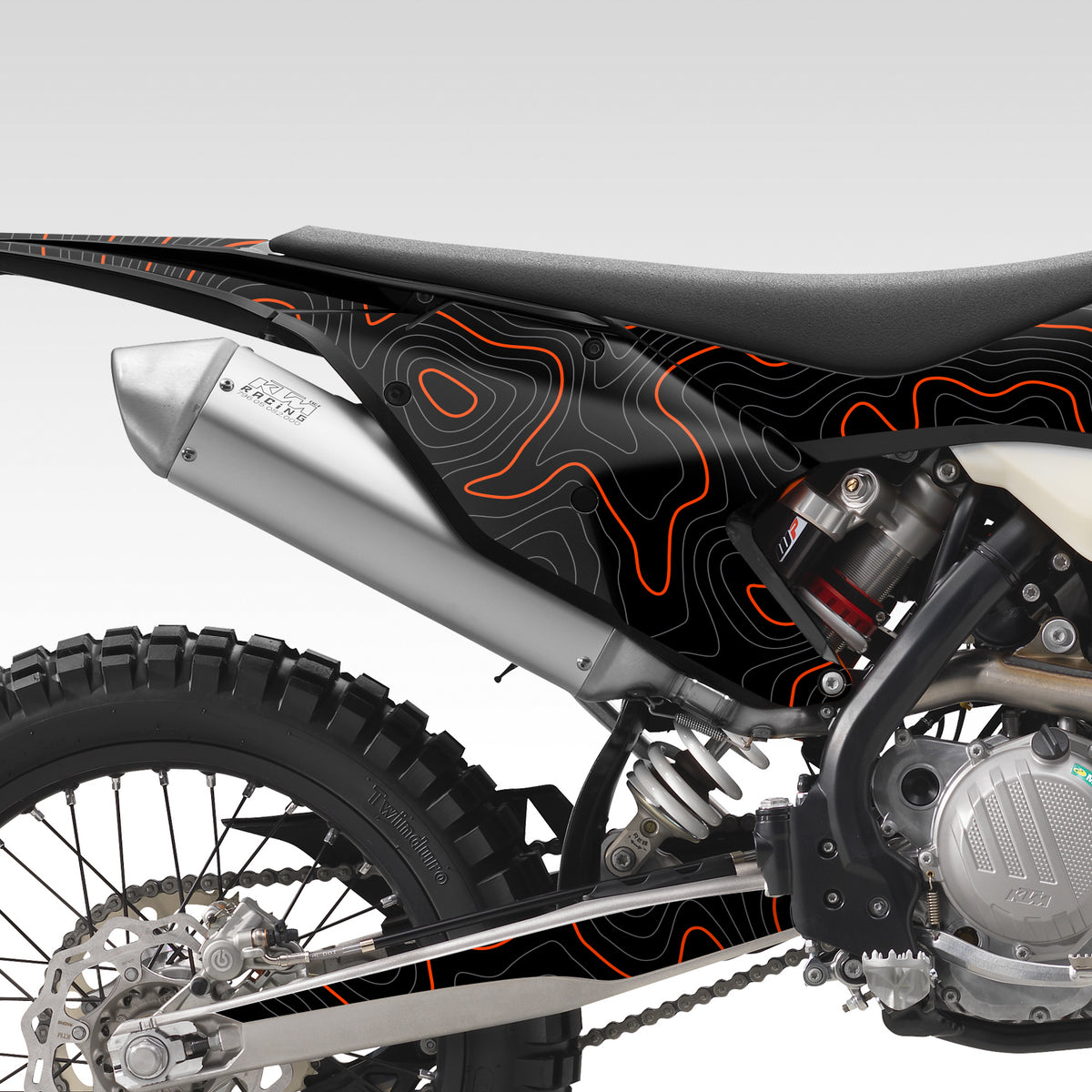 2017 - 2019 EXC-F / XC-W - BLACK TOPO GRAPHICS KIT