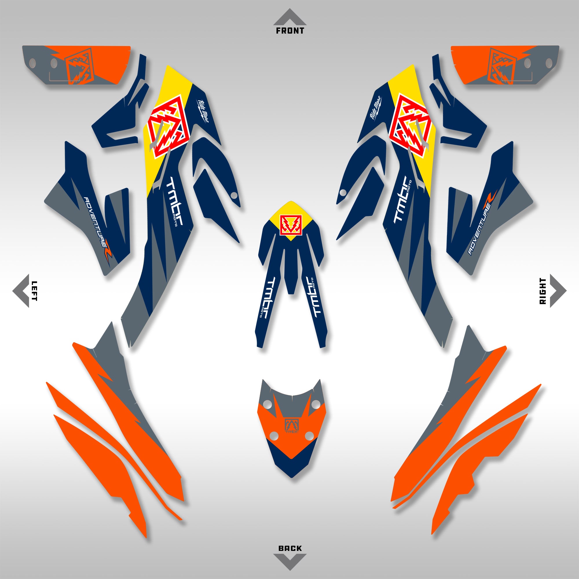 790 Adventure R Graphics 2019 - 2022 790 / 890 ADVENTURE - NO BULL - GRAPHICS KIT - Upshift ...