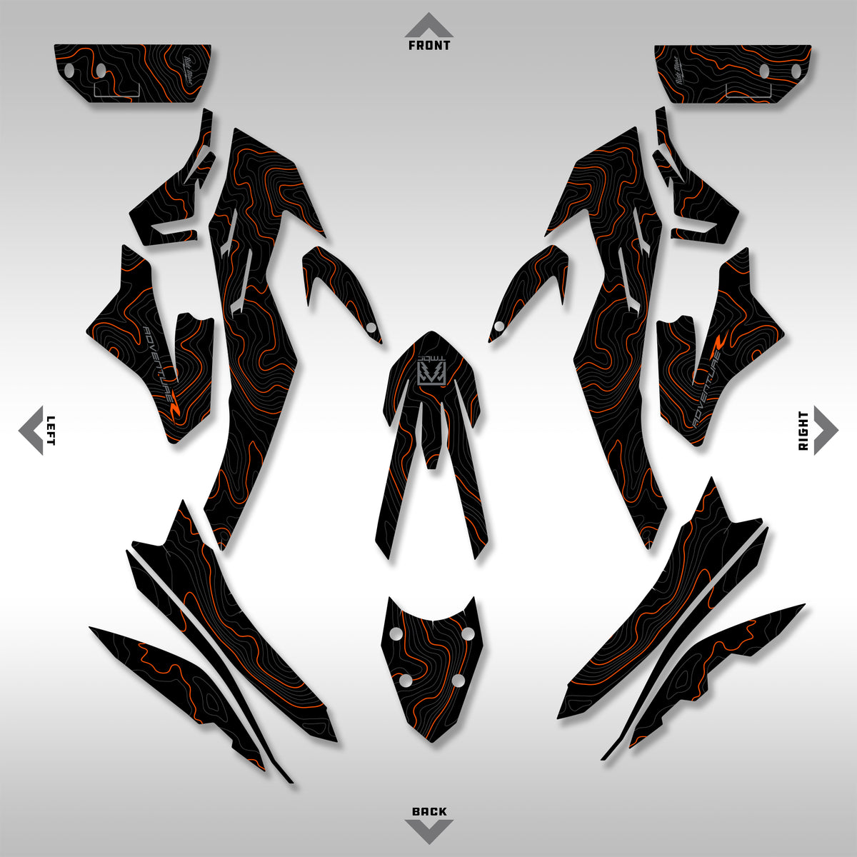 2019 - 2022  790 / 890 ADVENTURE - BLACK TOPO - GRAPHICS KIT