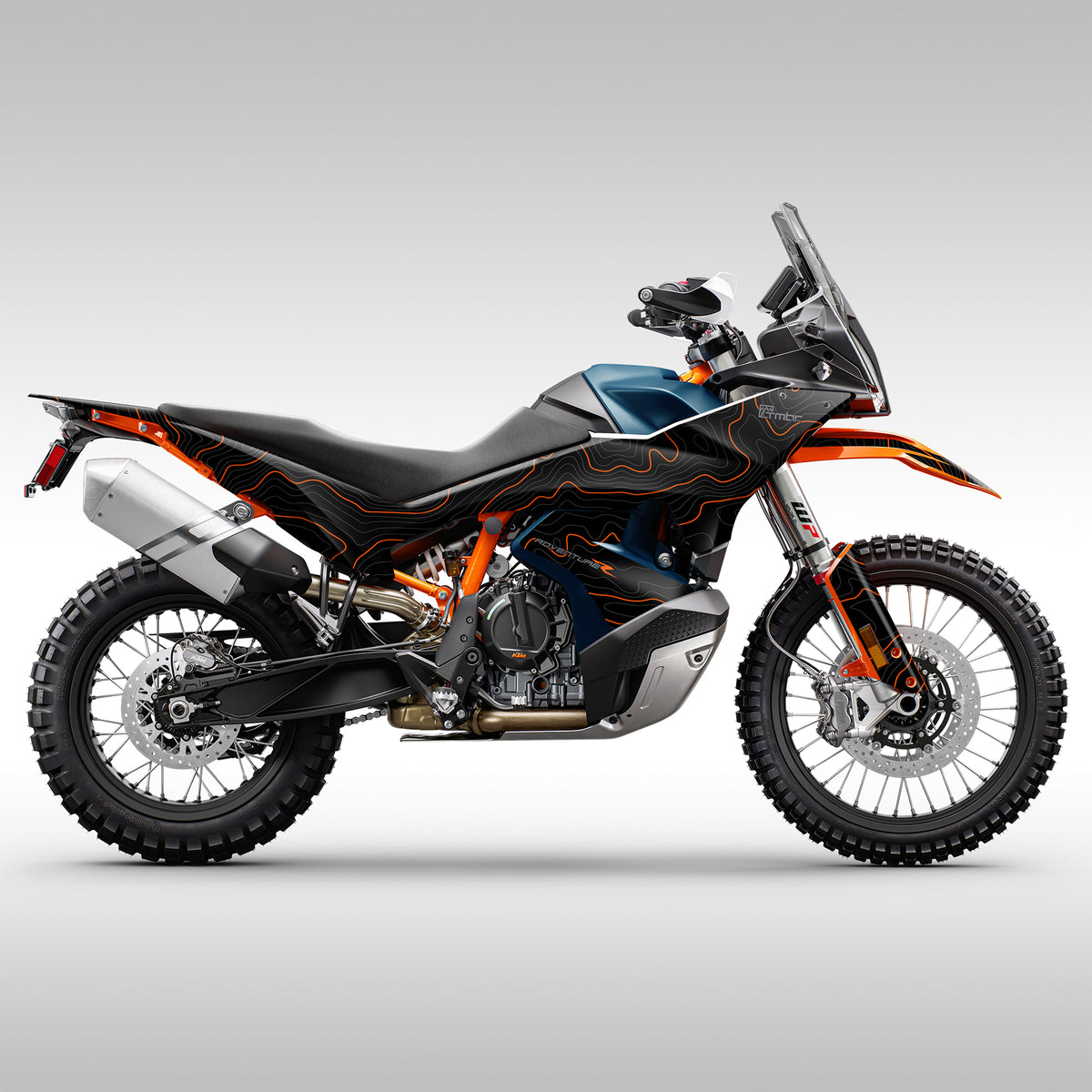 GRAPHICS KIT - 2023 - 2025 KTM 890 ADVENTURE - BLACK / ORANGE TOPO