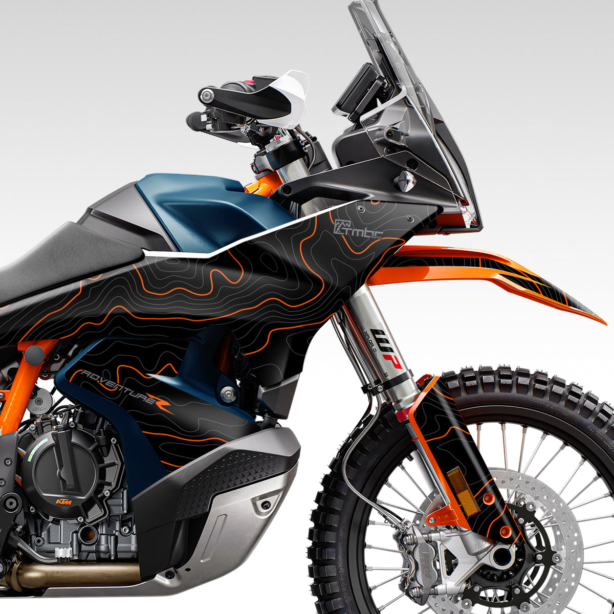 GRAPHICS KIT - 2023 - 2025 KTM 890 ADVENTURE - BLACK / ORANGE TOPO