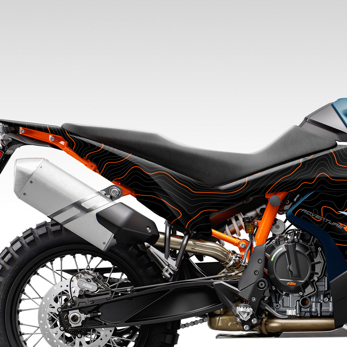 GRAPHICS KIT - 2023 - 2025 KTM 890 ADVENTURE - BLACK / ORANGE TOPO
