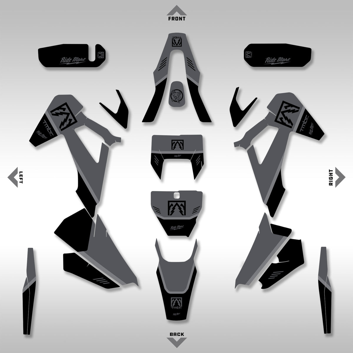 2020 - 2023 HUSQ FE, TE, FX, TX - BASELINE GRAY - GRAPHICS KIT