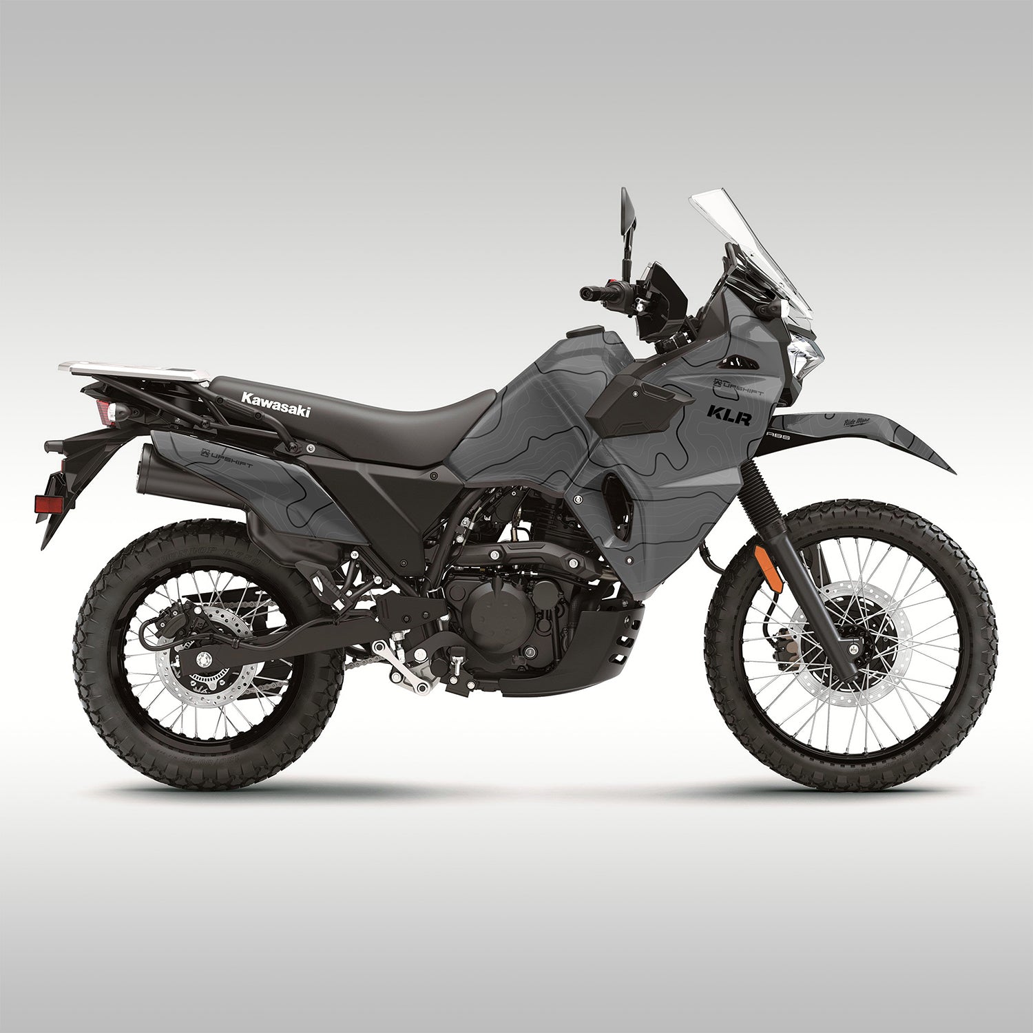 Klr GRAPHICS KIT - 2022–2025 KAWASAKI KLR650 - GRAY TOPO - Upshift Online Inc.