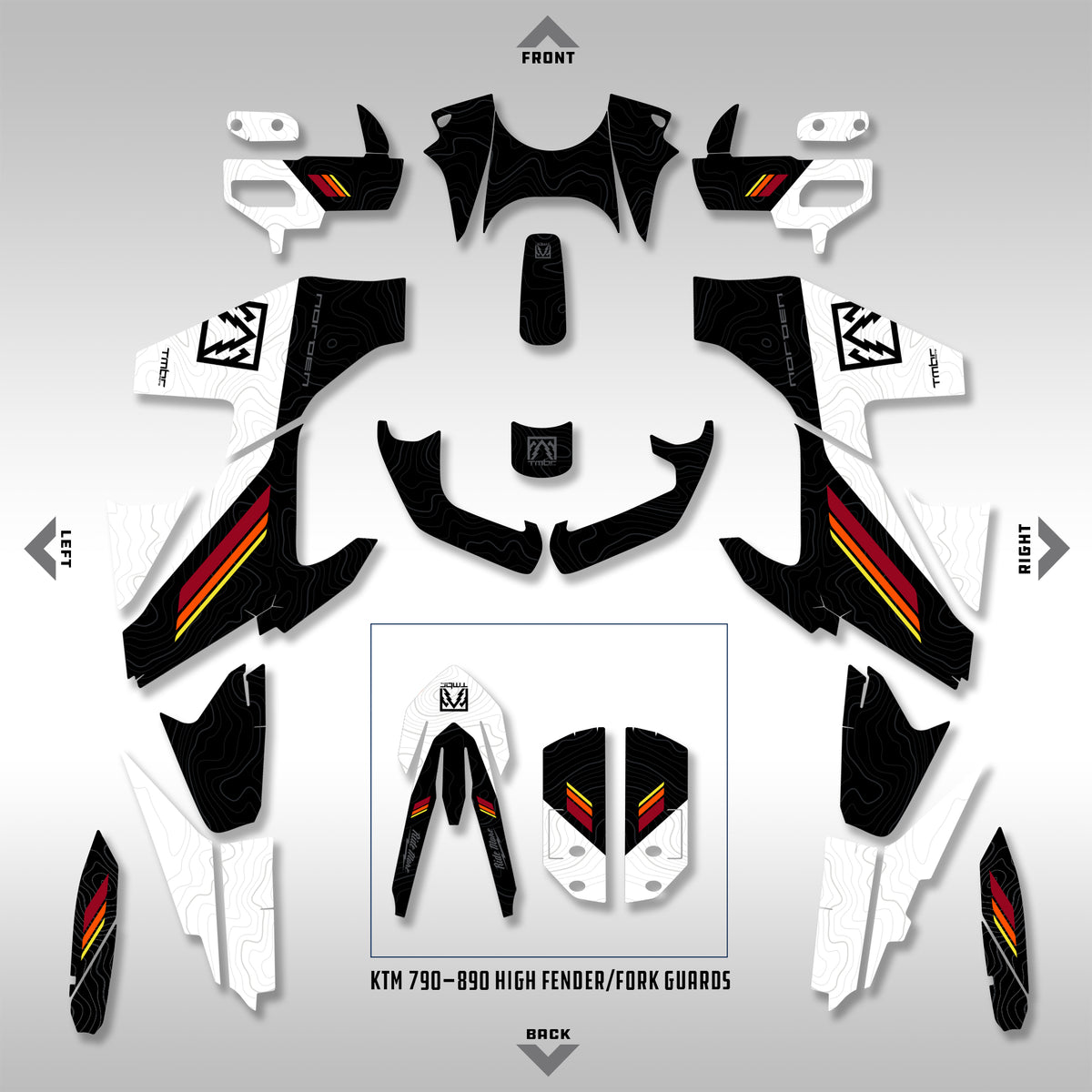 GRAPHICS KIT - 2022–2025 HUSQVARNA NORDEN 901 - BLACK SPLIT TOPO