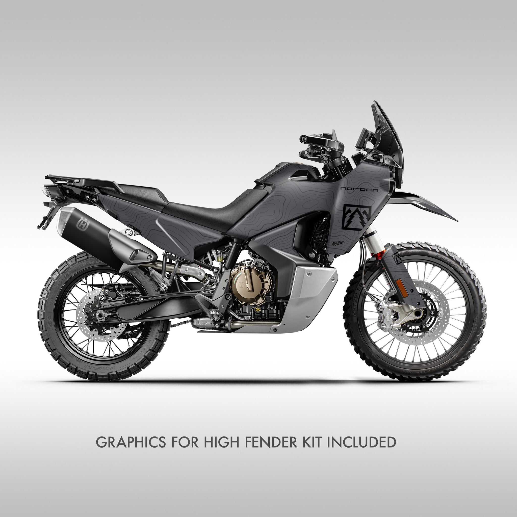 GRAPHICS KIT - 2022–2026 HUSQVARNA NORDEN 901 - GRAY FULL TOPO