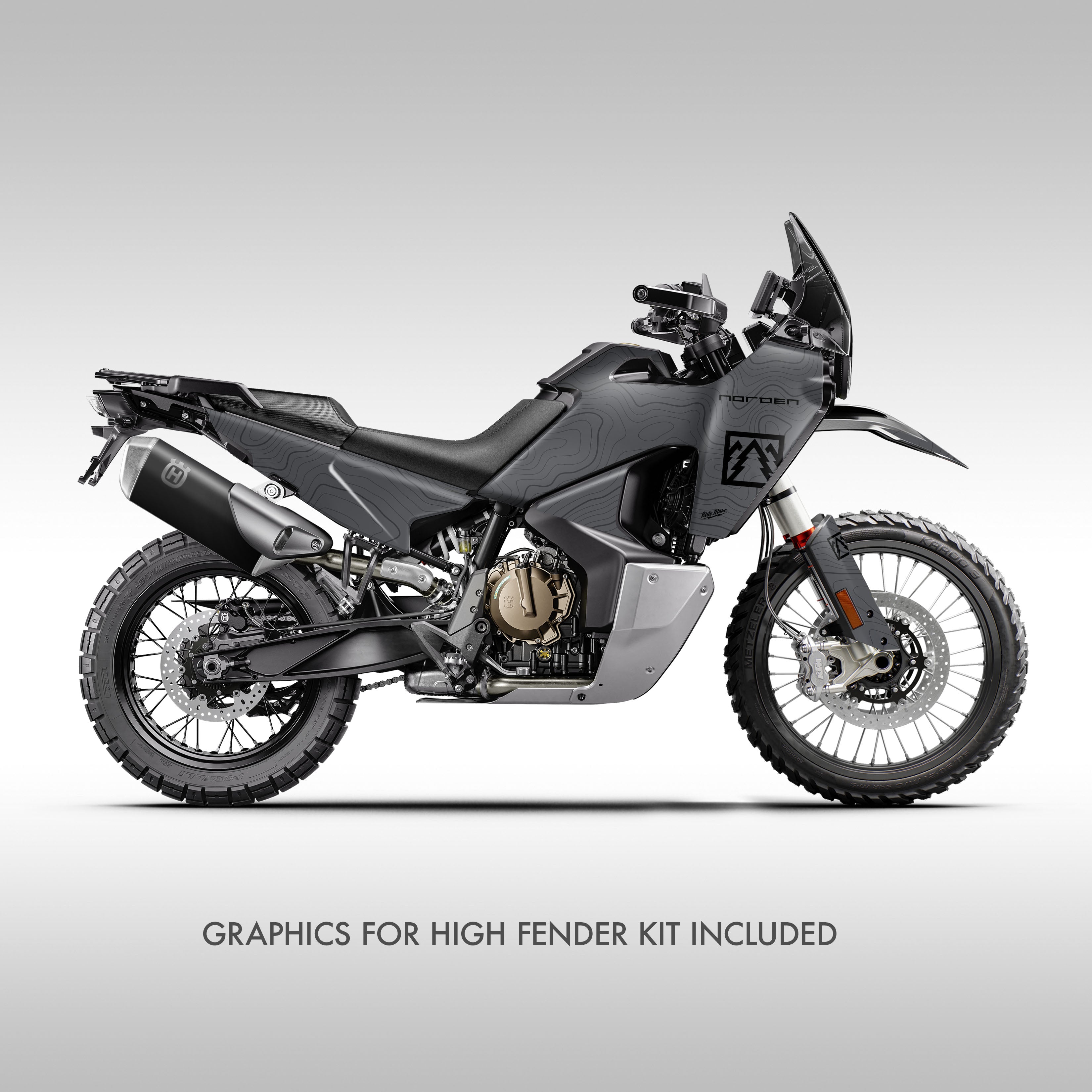 GRAPHICS KIT - 2022–2026 HUSQVARNA NORDEN 901 - GRAY FULL TOPO