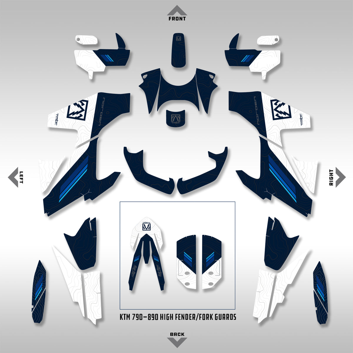 2022 - 2025 HUSQ NORDEN 901 - BLUE SPLIT TOPO - GRAPHICS KIT