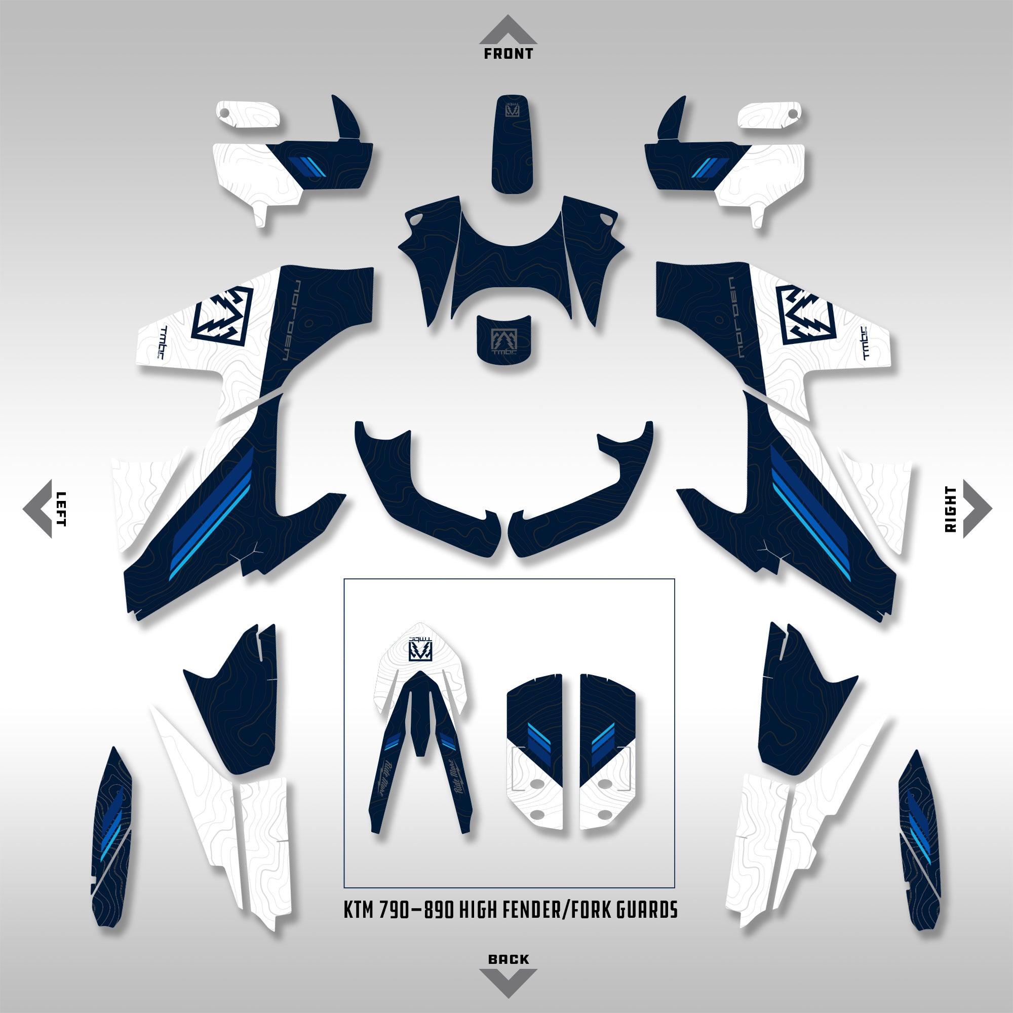 GRAPHICS KIT - 2022–2025 HUSQ NORDEN 901 - BLUE SPLIT TOPO