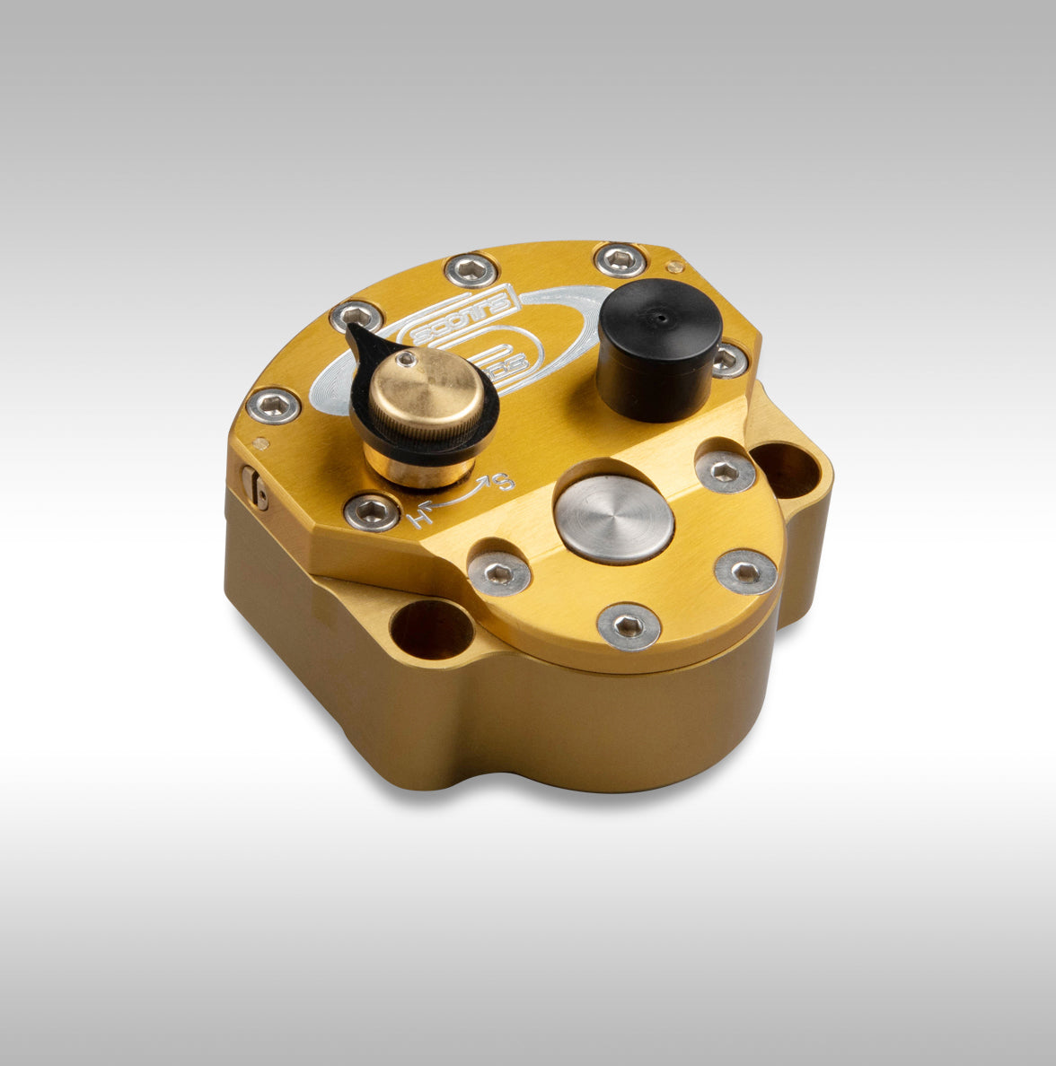 Scotts steering stabilizer. Scotts Performance steering damper. 