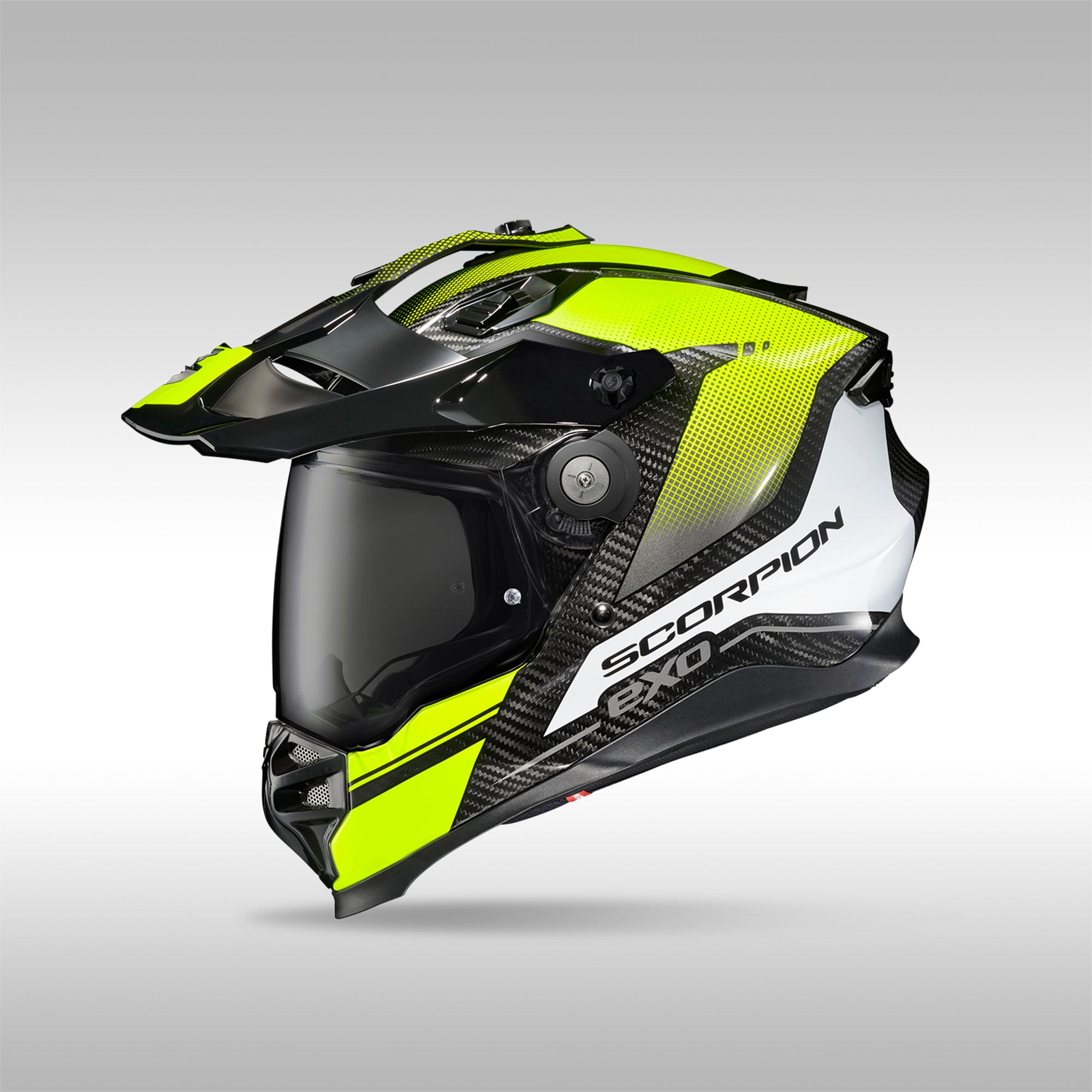 hi viz scorpion helmet SCORPION EXO - XT9000 CARBON HELMET - TRAILHEAD COLOR OPTIONS