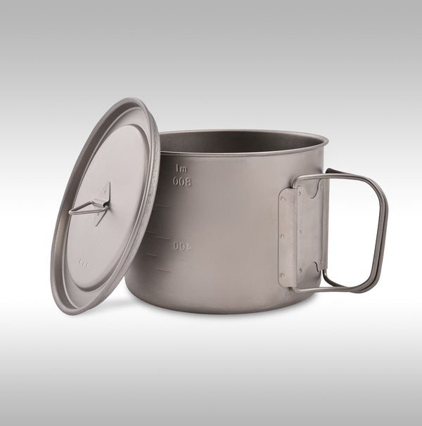 SPACE SAVER POT WITH LID - TITANIUM - 900ML - Upshift Online Inc.