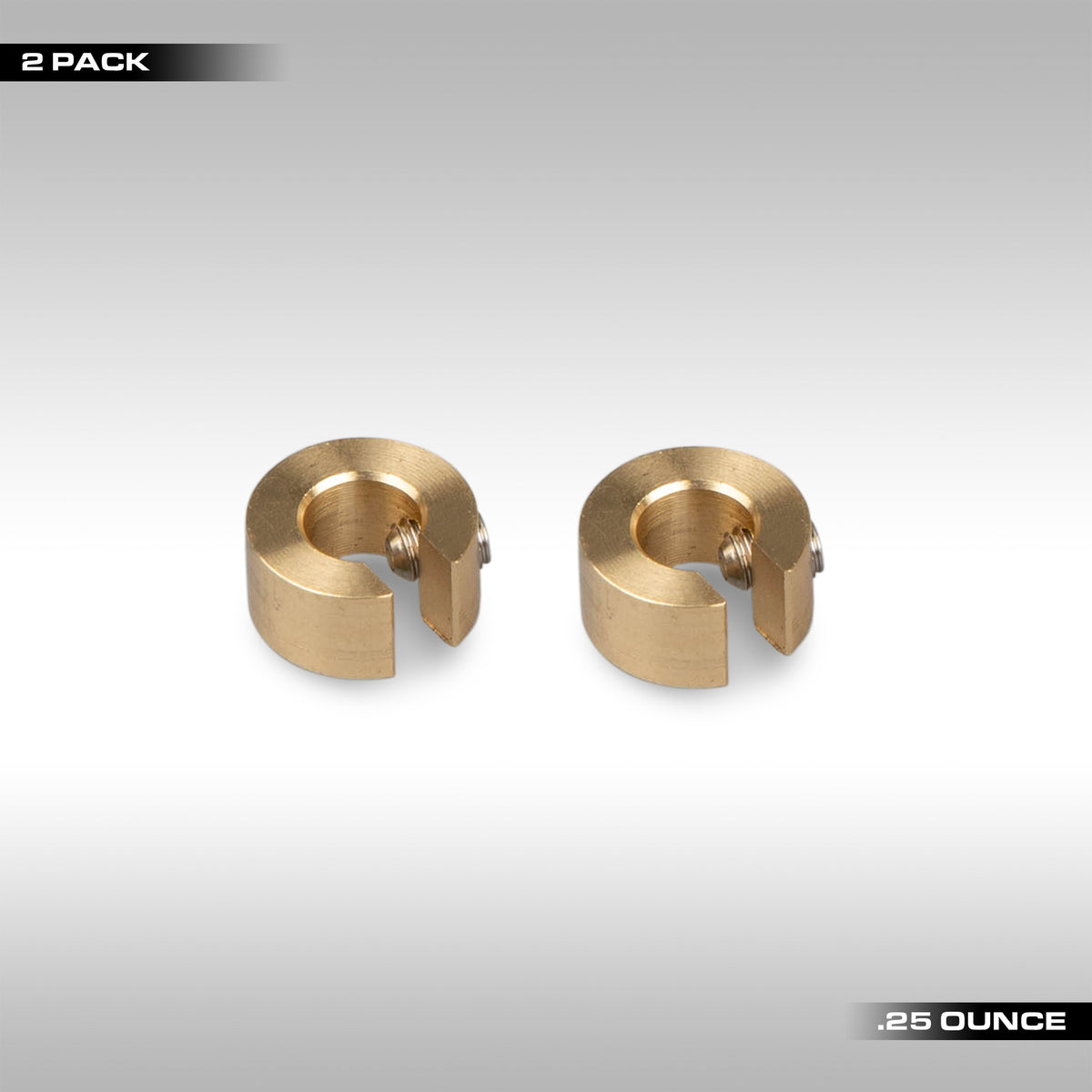 2 pack .25 ounce No-Mar wheel weights for balancing your motorcycle wheels. Machined brass weights are designed to lock onto the spokes with a set screw letting you get the perfect balance for your wheels. No Mar motorcycle wheel weights.
