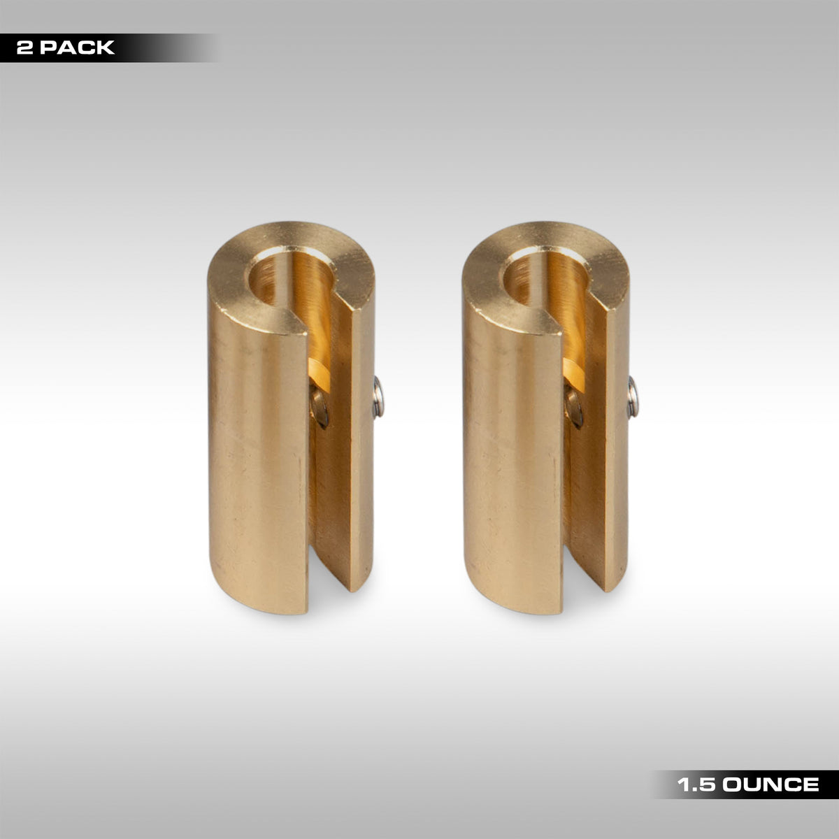 2 pack 1.5 ounce No-Mar wheel weights for balancing your motorcycle wheels. Machined brass weights are designed to lock onto the spokes with a set screw letting you get the perfect balance for your wheels. No Mar motorcycle wheel weights.