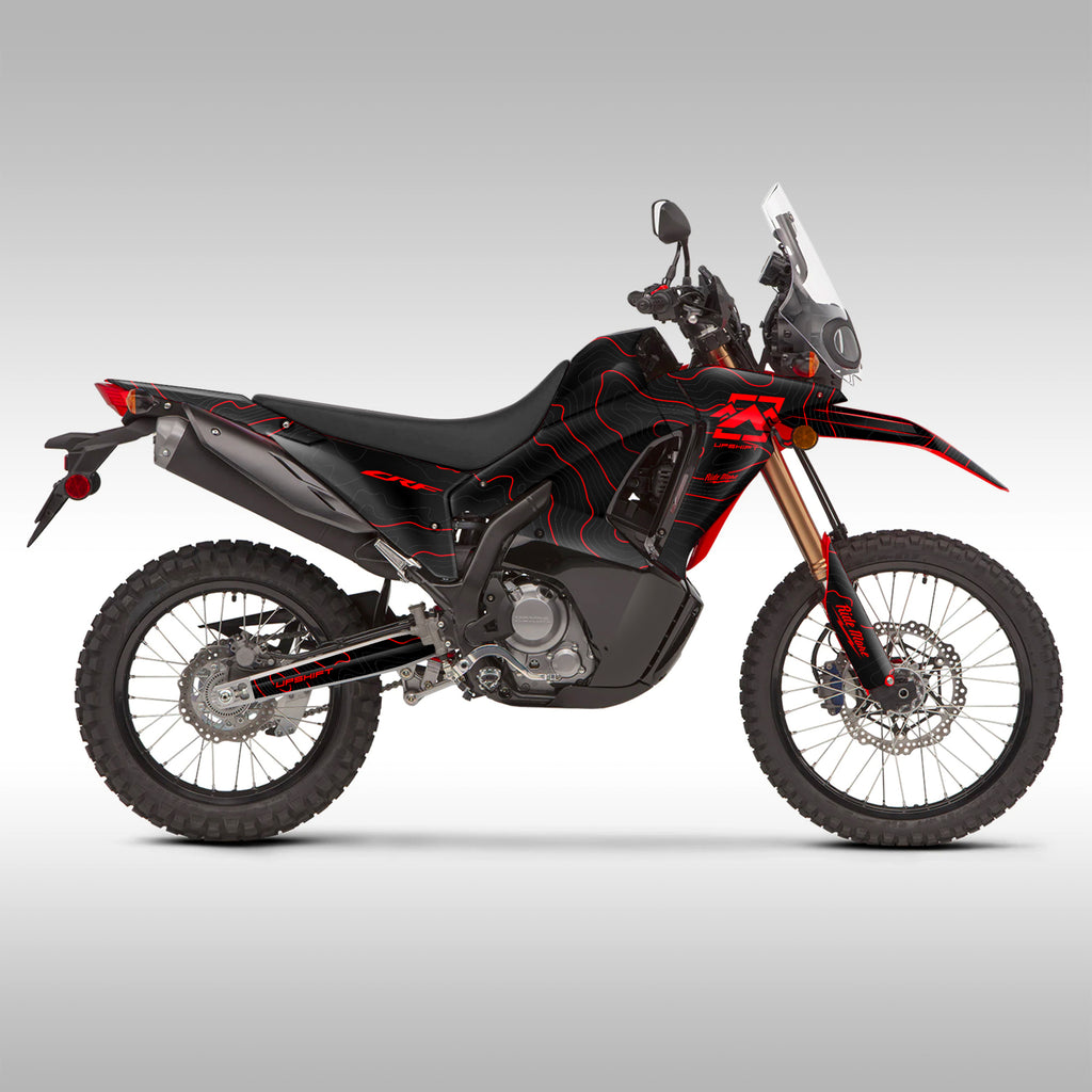 Tシャツ・カットソー HONDA MOTORCYCLE CRF 300L Modeling Short Sleeve Black 2021 - 2024 HONDA CRF300L RALLY - BLACK TOPO - GRAPHICS KIT